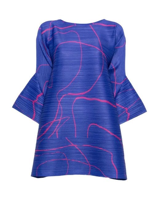 Pleats Please Issey Miyake Blue Pause Dress