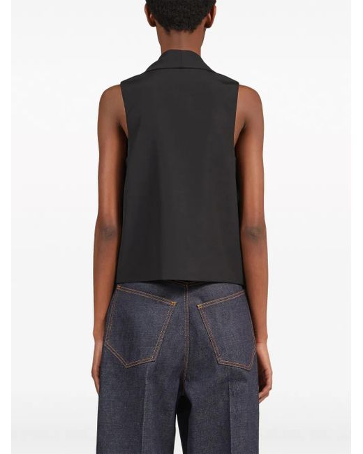 Ferragamo Black Pussy-Bow Vest