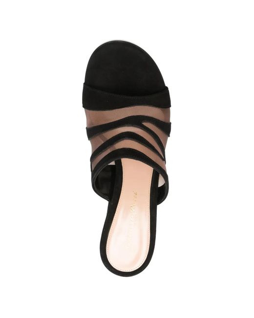 Gianvito Rossi Black Slip-On Heeled Sandals