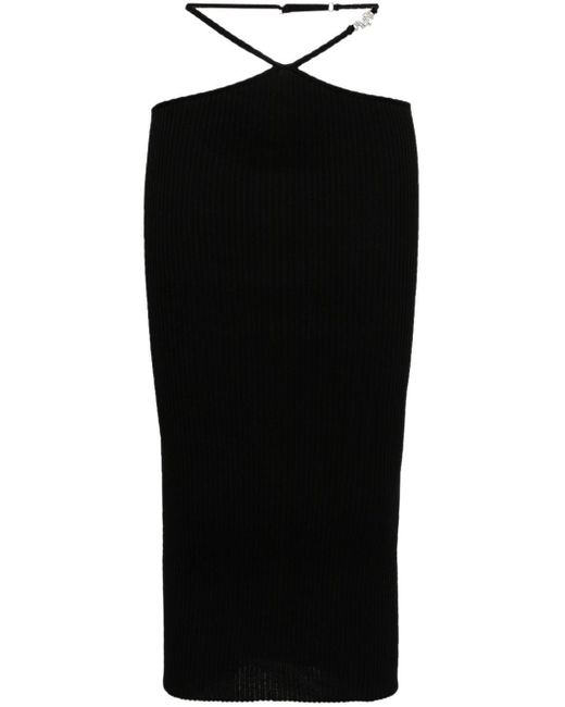 Falda de tubo midi con detalle de tira Amiri de color Black
