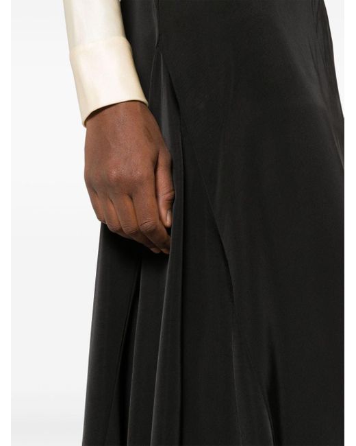 Jil Sander Black Asymmetric Satin Skirt - Women's - Viscose