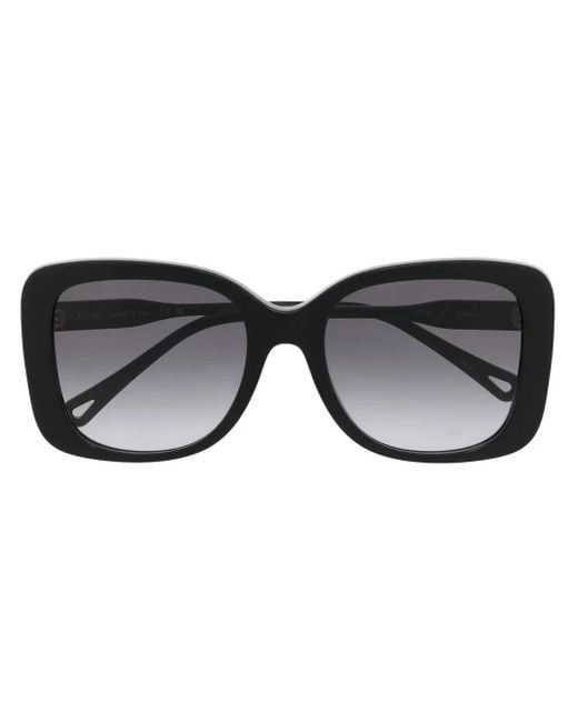 Chloé Black Oversized Square-Frame Sunglasses