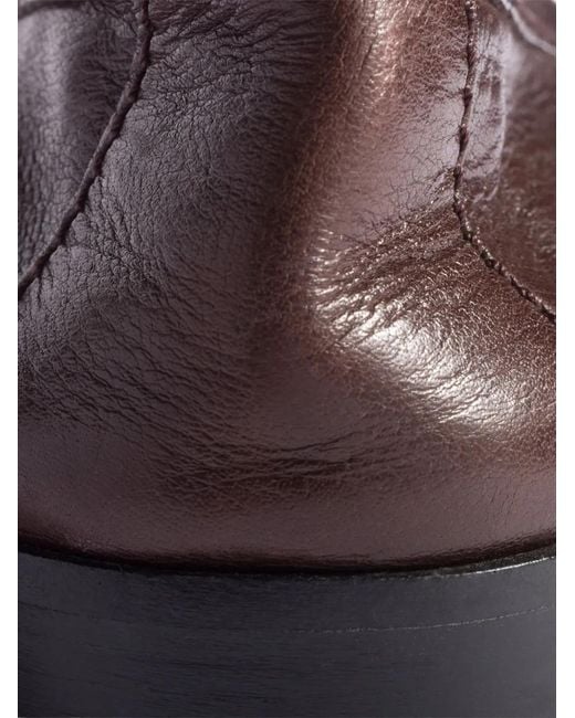 Miu Miu Brown Embossed Leather Loafers