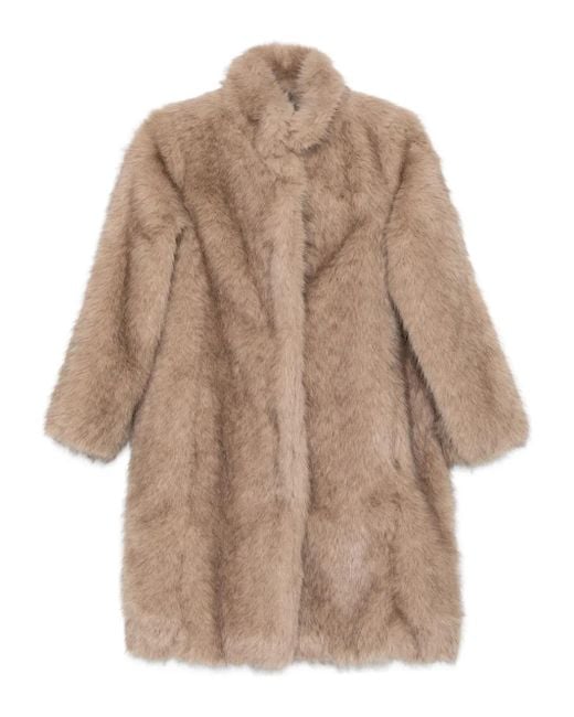 ROSSO35 Natural Mantel Aus Faux Fur