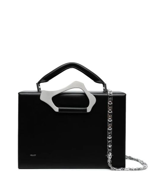 HELIOT EMIL Black Arenite Leather Shoulder Bag