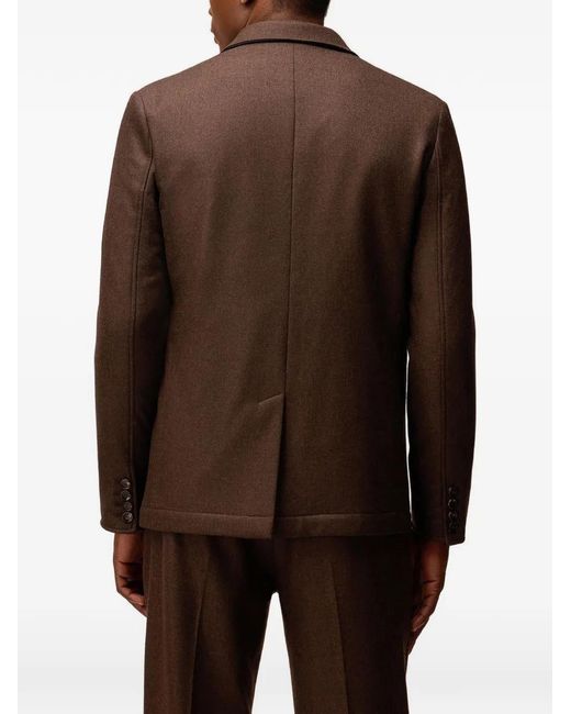 RETORI Brown Padded Single-Breasted Blazer for men