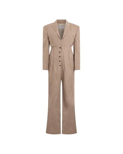 Philosophy Di Lorenzo Serafini Natural Button-Fastening Jumpsuit