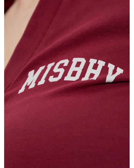 M I S B H V V-neck Logo Top Red