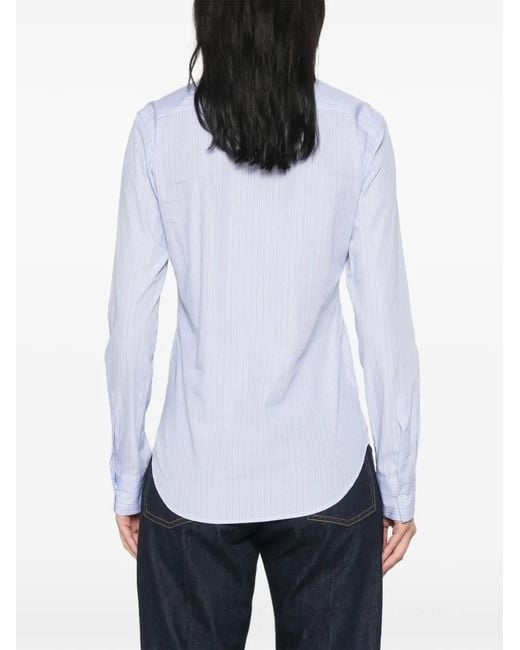 Mazzarelli White Striped-Print Shirt