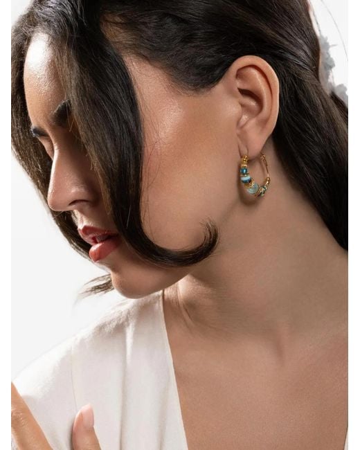 Gas Bijoux White Aloha Mini Hoop Earrings