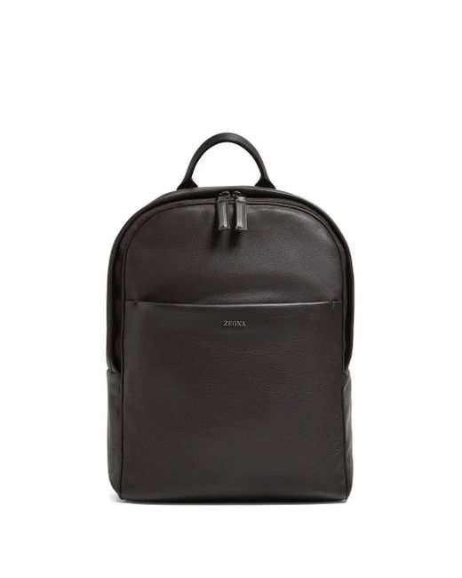 Zegna Leather top-handle backpack in Black für Herren