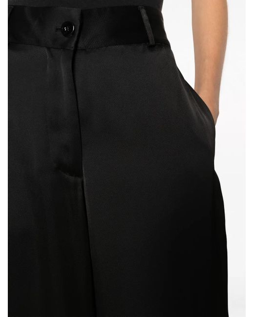 Jil Sander Black High-Waisted Wide-Leg Trousers
