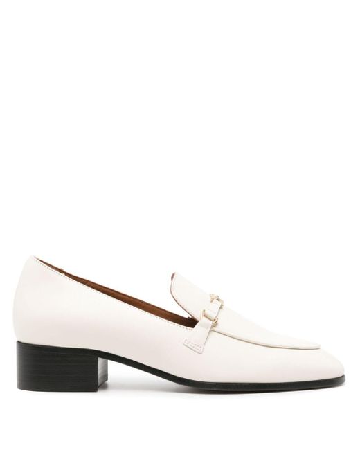Maje White 35mm Leather Loafers