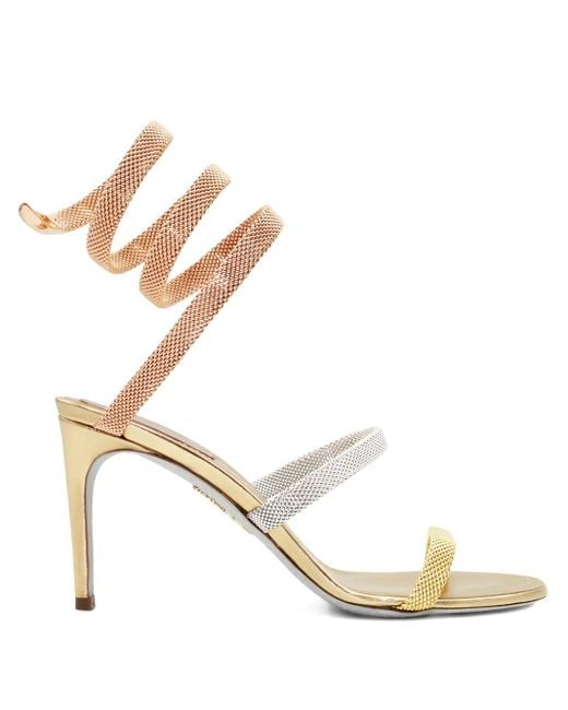 Rene Caovilla Trigold Cleo 80mm サンダル White