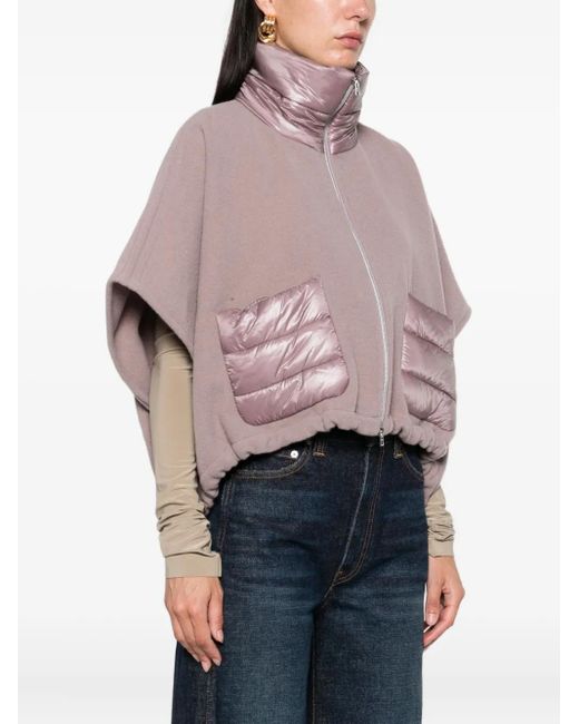 Herno Pink Wool And Nylon Cape