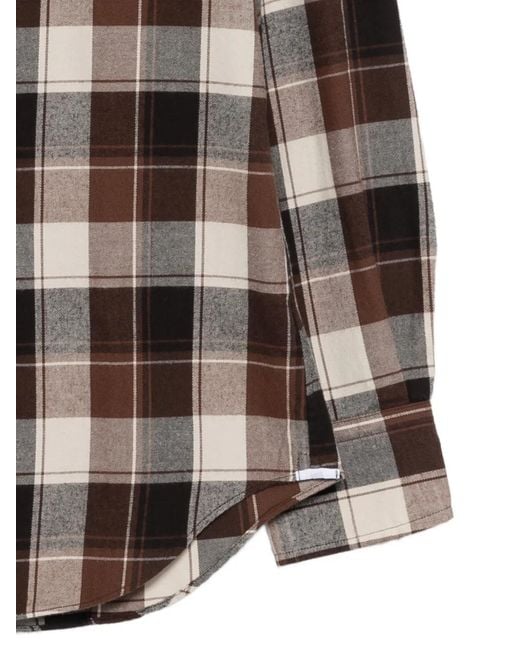 Glanshirt Brown Check-Pattern Shirt for men