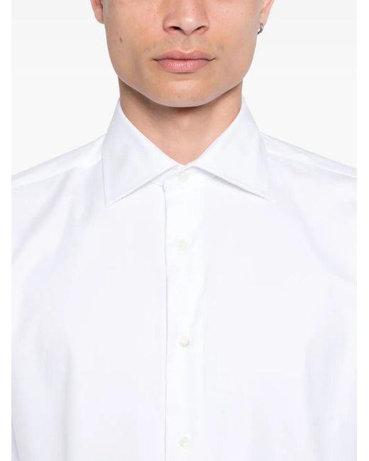 Canali White Twill Shirt for men