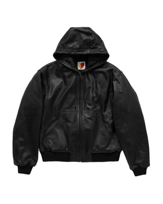 Sky High Farm Kapuzenjacke aus Leder in Black für Herren