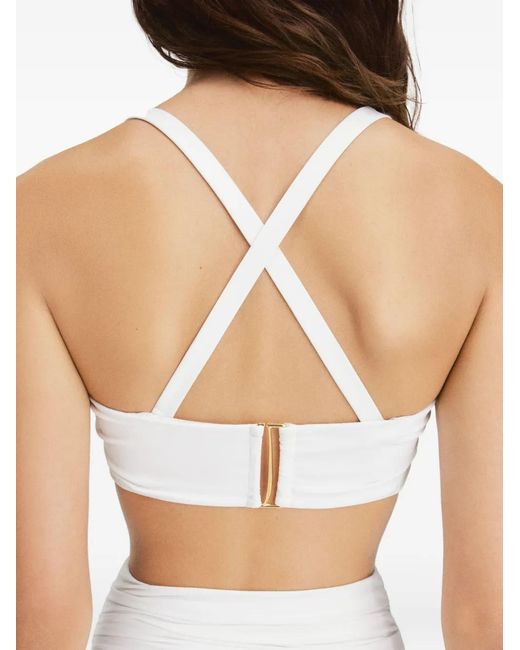 Jacquemus White Cross-Back Halterneck Bikini