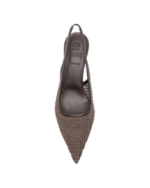 Brunello Cucinelli White Monili-Embellished Pumps