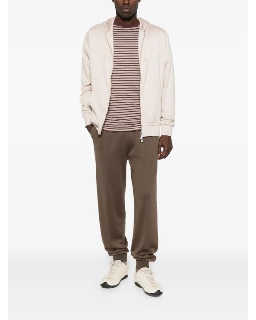 Eleventy White Zip-Up Hoodie for men