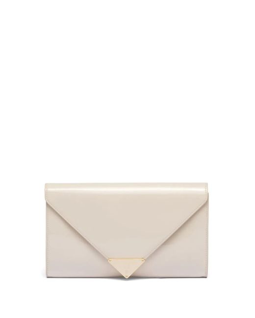 Prada Envelope Clutch Met Logo in het White
