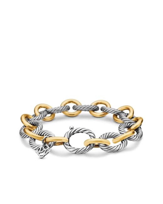 David Yurman Metallic 18Kt And Sterling Oval Link Chain Bracelet (12Mm)
