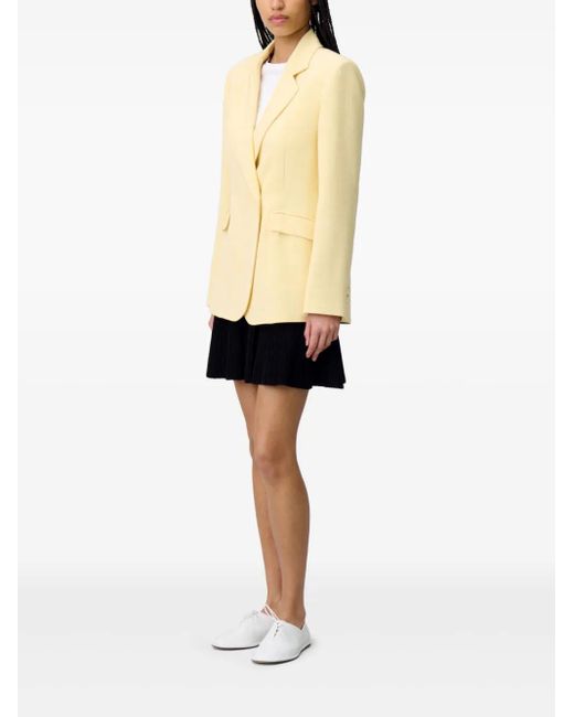 Claudie Pierlot Natural Single-Breasted Blazer