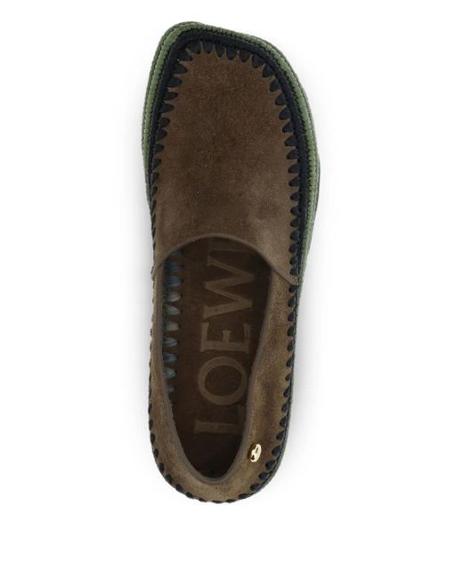 Espadrilles En Daim Loewe en coloris Green