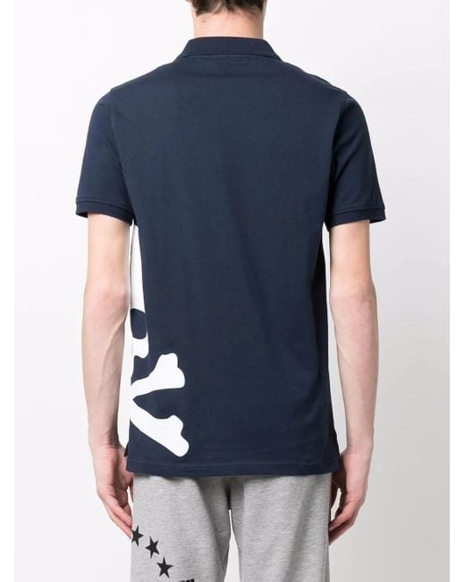 Philipp Plein Blue Logo Short-Sleeve Polo Shirt for men