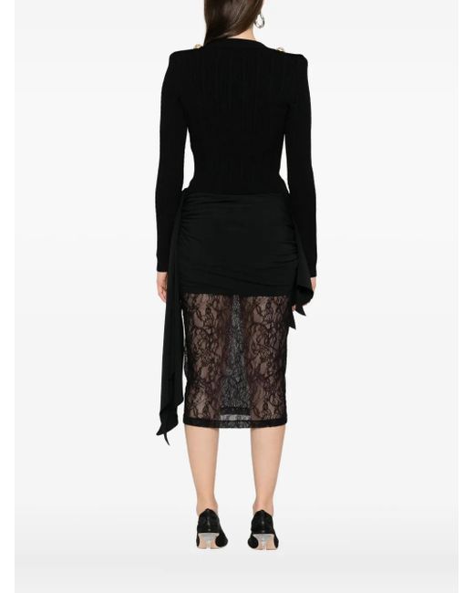 Balmain Geribbeld Vest Met Knoppen in het Black