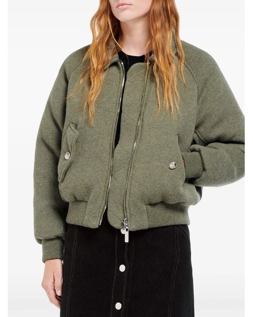 Barrie Green Knitted Bomber Jacket