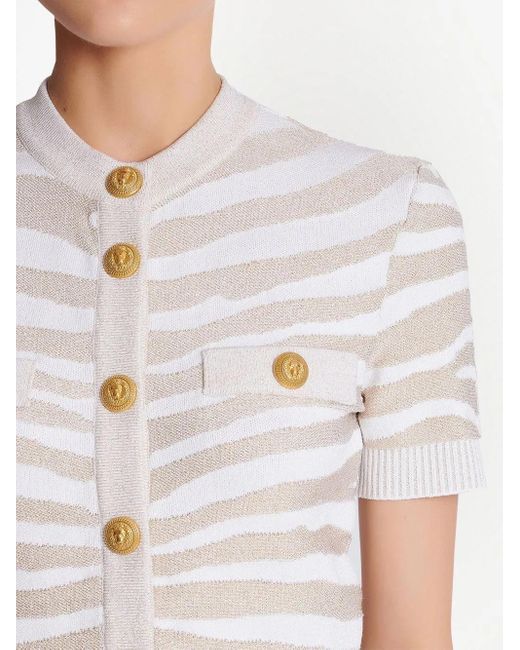 Balmain White Short-sleeved Cardigan