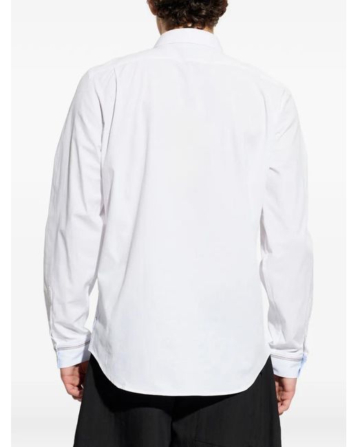 Paul Smith White Long-Sleeve Buttoned Shirt for men