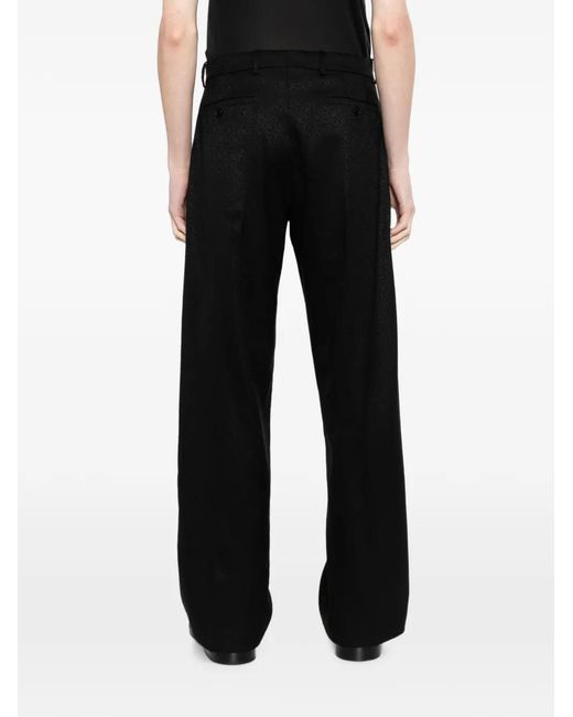 Casablanca Black Pantalon Ample À Motif En Jacquard for men