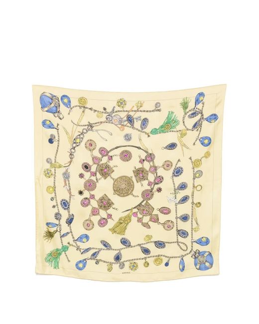 Versace Metallic Jewellery-Print Scarf