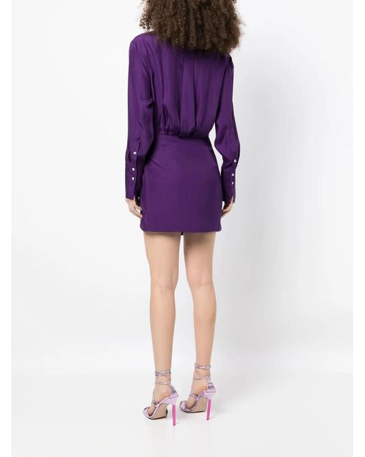 GAUGE81 Purple Minihemdkleid Mit V-Ausschnitt