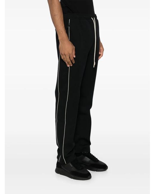 Boss Black Drawstring Stretch-Cotton Track Pants for men