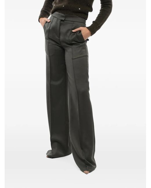 Sa Su Phi Black Concealed-Front-Fastening Trousers