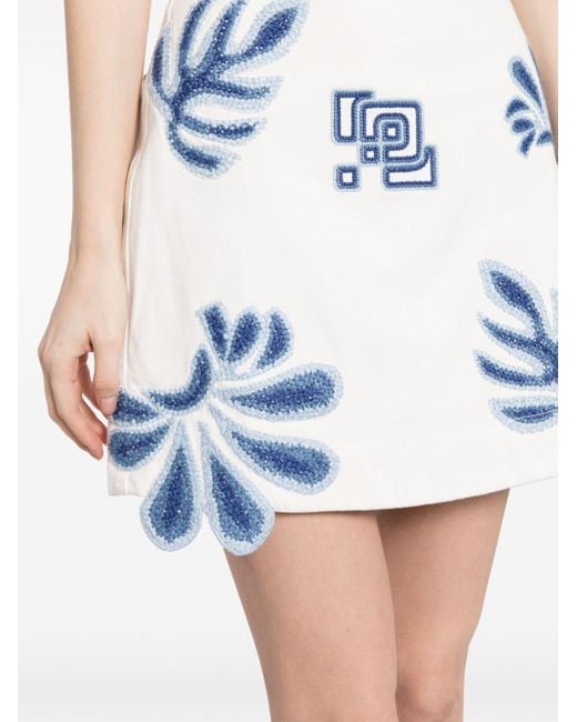 Aje. Blue Esprit Patchwork-embroidered Miniskirt
