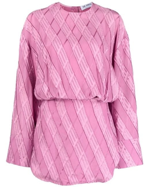 Robe En Jacquard À Manches Longues The Attico en coloris Pink