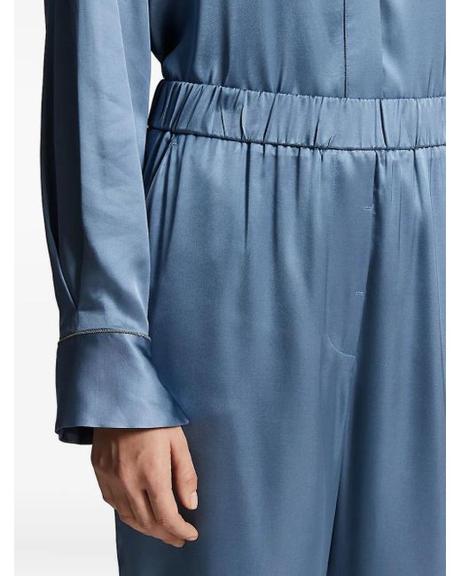 Pantalones con cinturilla elástica Peserico de color Blue