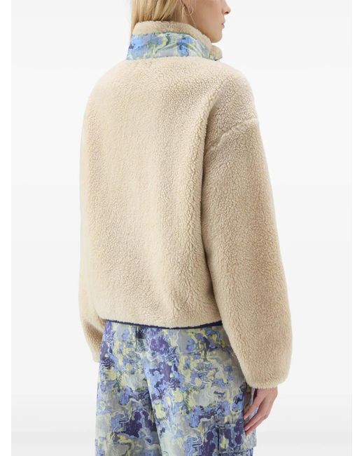 Woolrich Natural High-Neck Faux-Shearling Jacket
