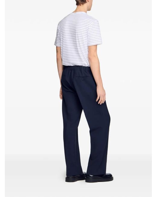 Sandro Blue Wide-Leg Trousers for men
