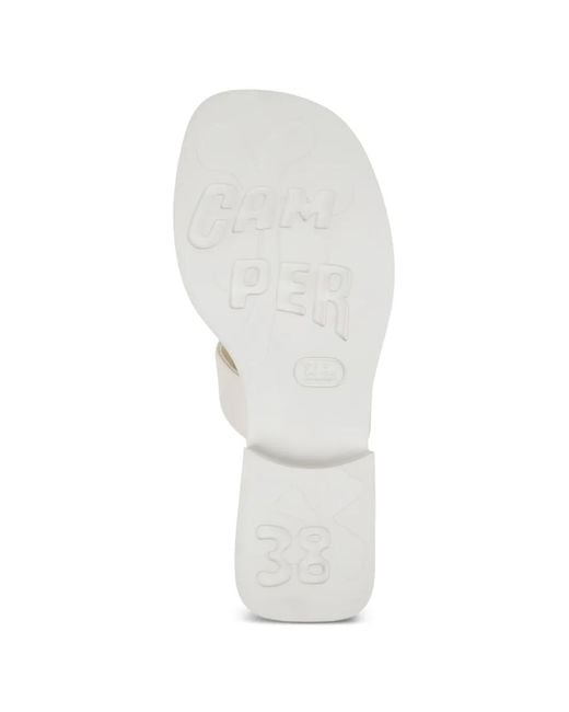 Camper White Dana Leather Sandals