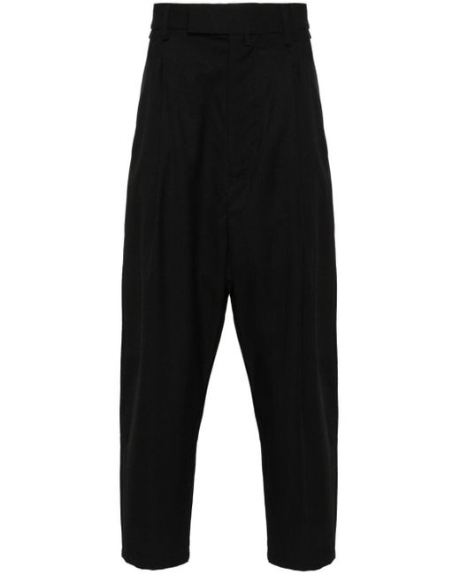 Mordecai Black Tapered Cropped Trousers for men