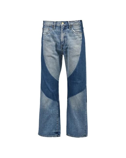 Dear BORO Blue Distressed Panelled Jeans for men