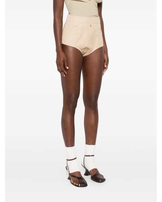 Coperni Natural High-Waisted Mini Shorts