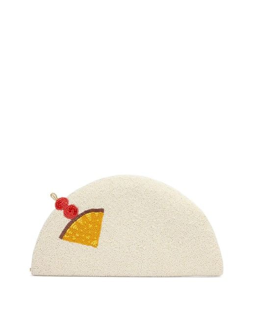 Simon Miller Natural Beaded Lune Clutch Bag