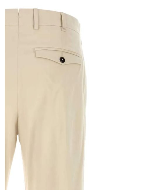 PT Torino Broek Met Geplooid Detail in het Natural voor heren